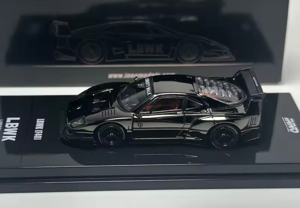 INNO 1:64 LBWK Ferrari F40 – Chrom-Schwarz in Perfektion