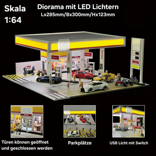 GFans 1:64 Car Diorama mit LED-Beleuchtung – Modellbauszene für Sammler