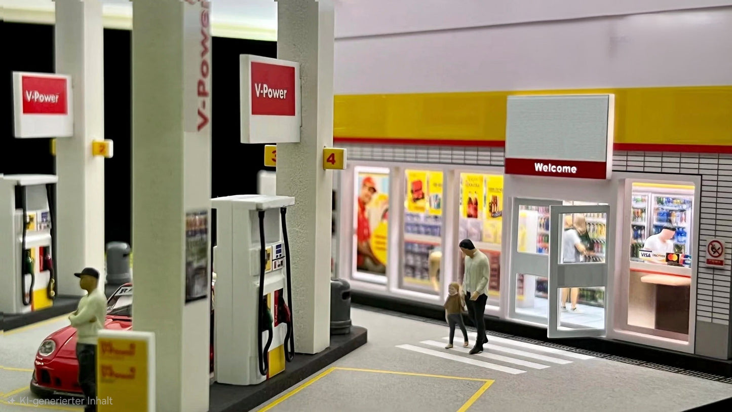 GFans 1:64 Car Diorama mit LED-Beleuchtung – Modellbauszene für Sammler