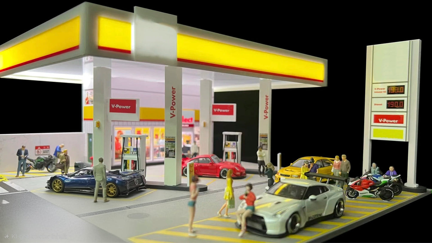 GFans 1:64 Car Diorama mit LED-Beleuchtung – Modellbauszene für Sammler
