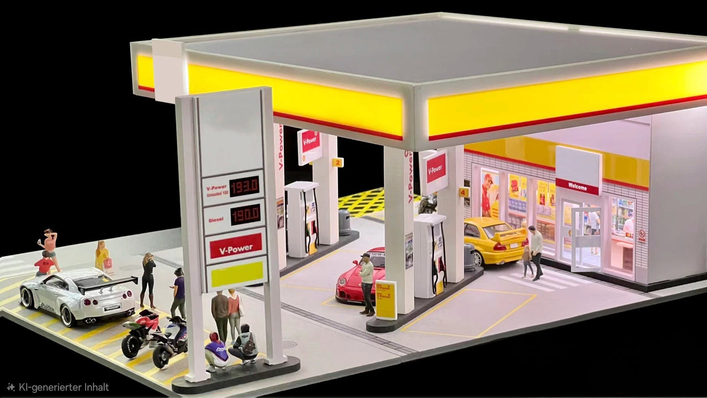 GFans 1:64 Car Diorama mit LED-Beleuchtung – Modellbauszene für Sammler