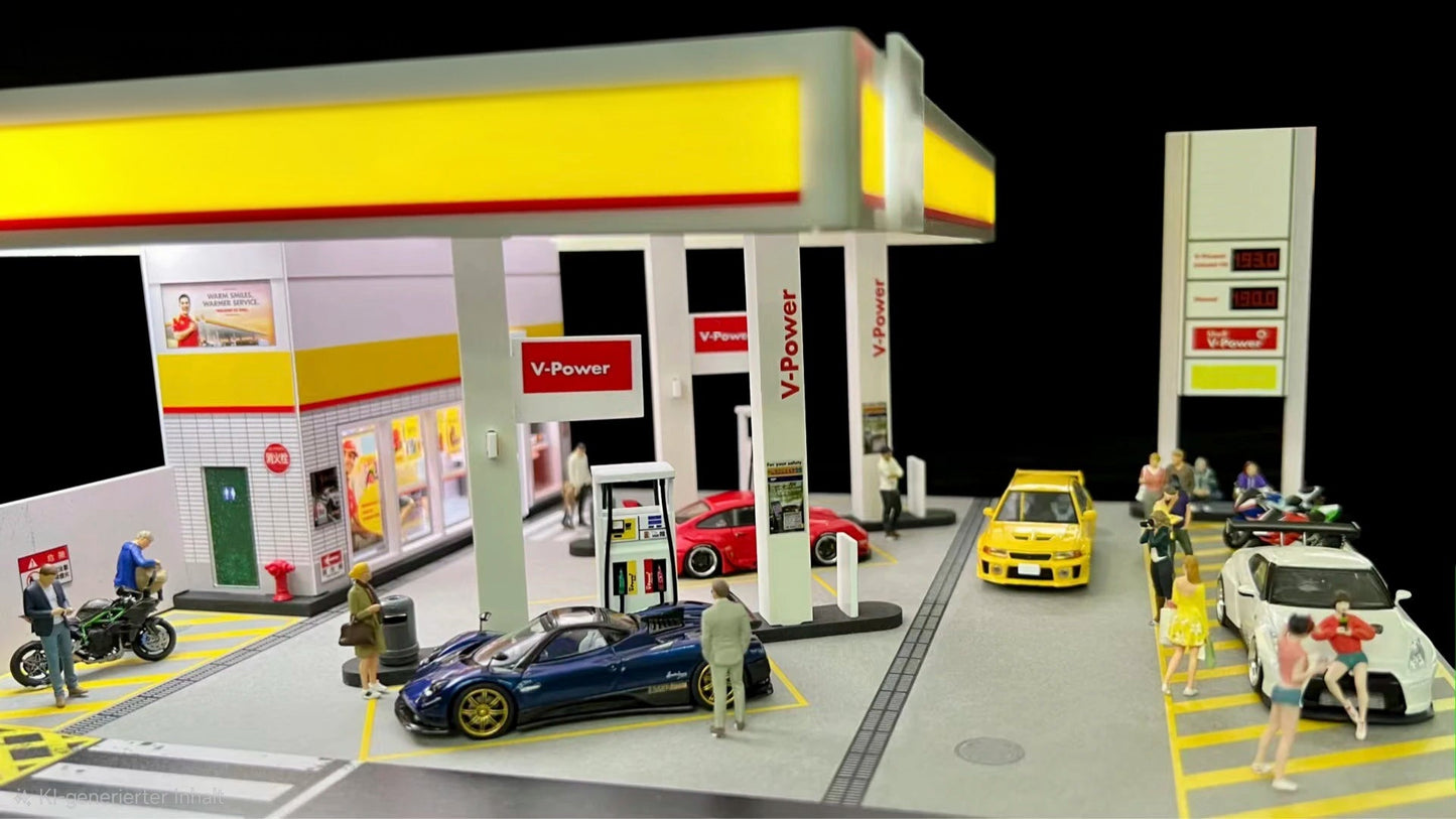 GFans 1:64 Car Diorama mit LED-Beleuchtung – Modellbauszene für Sammler