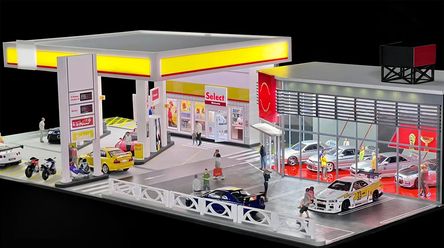 GFans 1:64 Car Diorama mit LED-Beleuchtung – Modellbauszene für Sammler